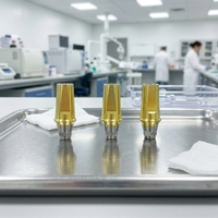 SSCA45105H Pilar Multiunidad Chapado en Oro para Puente de Implantes y Conexión de Prótesis Dentales, Alta Biocompatibilidad