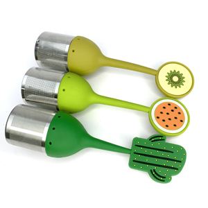 Kerstpromo Cadeau Roestvrijstalen Thee-Infuser Zeef Met Siliconen Handvat Keukenaccessoires Metaal Materiaal - Product Image 5