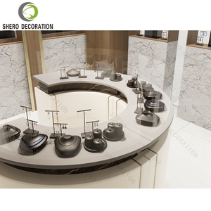 Vitrine de présentation de bijoux haut de gamme, vitrine de luxe sur mesure en verre courbé, vitrine de bijouterie tendance, design 3D - Product Image 4