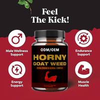 Capsules de Horny Goat Weed à marque privée avec Icariin, soutien naturel à base de plantes pour la performance et l'endurance masculine, vente en gros ODM