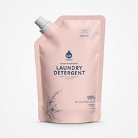 Sachet souple en plastique à bec verseur pour la vente en gros, emballage réutilisable pour savon liquide, détergent, lessive, shampoing