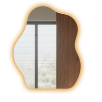 Miroir intelligent créatif en forme de nuage, lampe murale sans perforation pour la maison, éclairage HD anti-explosion, forme spéciale pour salle de bain