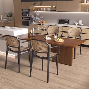 Fauteuil d'extérieur en plastique pour restaurant nordique, chaise longue de jardin - Product Image 6