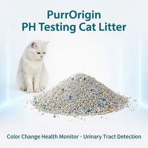Arena para Gatos Biodegradable y Desechable por el Inodoro con Indicador de Cambio de Color para Monitoreo de Salud y Detección Temprana de Problemas Urinarios a Base de Minerales, con Prueba de PH - Product Image 1