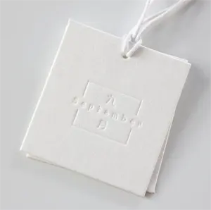 Eco Friendly reciclado vestuário balanço Hangtag impresso papel luxo personalizado pendurar Tag