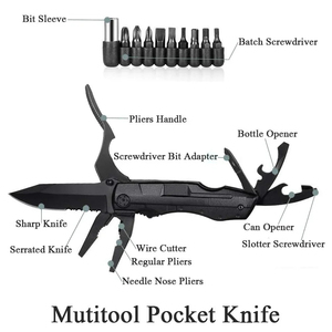 Pince multifonction pliable, couteau EDC, pince à vis, outil multifonction portable, outil de survie d'urgence pour le camping - Product Image 4