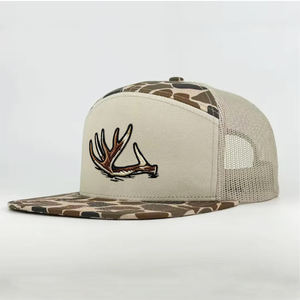 High Quality 7-Panel <b>Camo</b> Baseball Snapback Trucker Mesh <b>Cap</b> 3D Embroidery Custom Logo Popular <b>Camo</b> Hat - Product Image 1