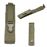 Alat EDC Utilitas untuk Berburu di Luar Ruangan, Pisau Kunci, Tas Pinggang Klasik Nilon, Kantong Senter Taktis Molle M5, Sarung Magazen Tunggal