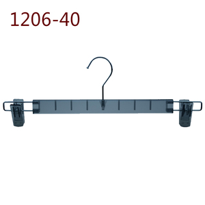 Fashion 40cm Plastic Bottom <strong>Hanger</strong> with <strong>Clips</strong> Clothing Organizer for Pants Display Injection Technics for Wardrobe Use - Product Image 2