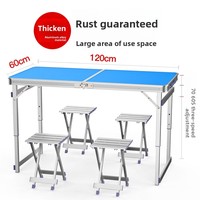 Table pliante en alliage d'aluminium pour marchés nocturnes, chaises de salle à manger d'extérieur pour la maison, petites tables portables pour stands de rue - Promotions