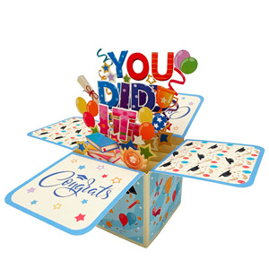 Carte de Vœux 3D Pop-up « You Did It » en Gros avec Enveloppe pour Célébration de Diplôme Universitaire ou Lycéen – Idéale pour Fête de Remise de Diplôme - Product Image 2