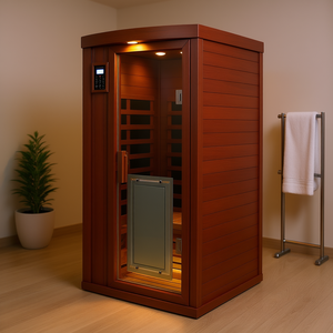 Sauna Interior Deluxe para una Persona, Infrarrojo Lejano, Cedro Rojo, Diseño Moderno, Alimentación Eléctrica 110 V - Product Image 2