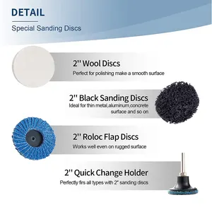 Sanding Disc SATC 70PCS 2 Inch Sanding Disc Set Quick Change Discs With 1/4 Holder Surface Conditioning Disc