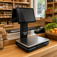 Balance de calcul de prix numérique, caisse enregistreuse, balance POS avec imprimante, écran tactile double 15,6 pouces, Intel I5, Wi-Fi 6, RM-80