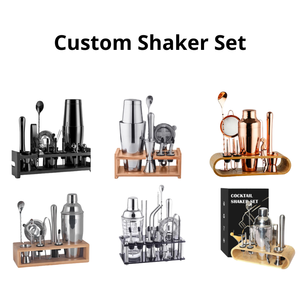 Kits de barman en acier inoxydable de haute qualité avec base en bambou, accessoires de mixologie, ensemble de shakers à cocktails pour les grossistes en bars - Product Image 4