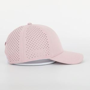 Gorra de Béisbol Deportiva Rosa Bordada de 6 Paneles de Alta Calidad Personalizada para Mujer, Gorra Tipo Dad Impermeable con Perforaciones Cortadas a Láser - Product Image 4