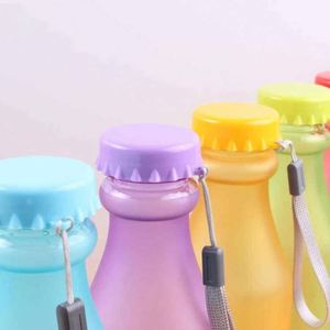 Candy-Colored Soda Bottlefrosted <b>Plastic</b> Sealedfood Safe Reusablewaterproof Anti-Corrosionportable Sports Drink Candy-Colored - Product Image 3