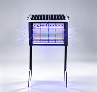 Lampe anti-moustiques solaire 45W UV, tue-insectes, étanche IPX4, faible consommation d'énergie, couverture 100-200M, extérieur/intérieur