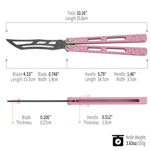 TGZUO Donut Edition Balisong <strong>Trainer</strong> CNC Aluminum Handle Safe <strong>Butterfly</strong> <strong>Knife</strong> for Beginner Flipping Practice EDC Tactical Tool - Product Image 3