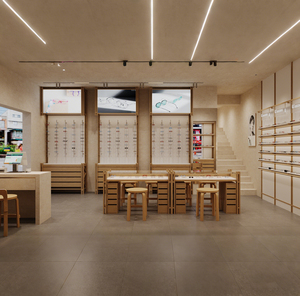 ออกแบบตกแต่งภายในร้านแว่นตาสมัยใหม่แบบ 3 มิติ ตู้โชว์แว่นตาไม้ เฟอร์นิเจอร์ร้านแว่นตาสำหรับการปรับปรุงร้านค้า - Product Image 3