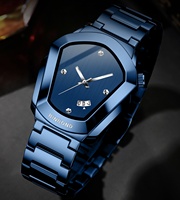 Montre à quartz pour homme BINBOND B760, design futuriste, bracelet en acier élégant, étanche à l'eau, montre de style masculin, cadeau