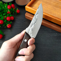 Couteau de boucher à lame fixe forgé à la main, manche en bois, étui en cuir portable, outil de découpe de viande pour le camping en plein air