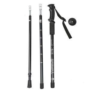 Bâtons de randonnée télescopiques en alliage d'aluminium à trois sections, 65-135 cm, avec sac de transport et accessoires - Product Image 4