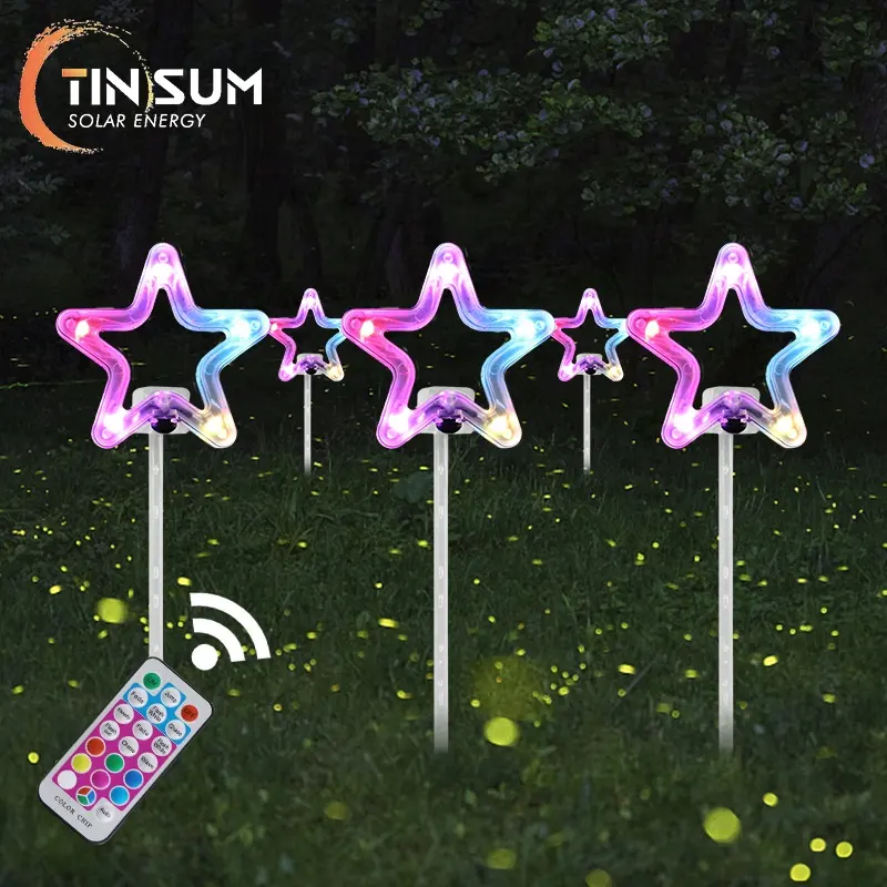 IP65 outdoor patio fairy color changing dimmer solar lantern string lights