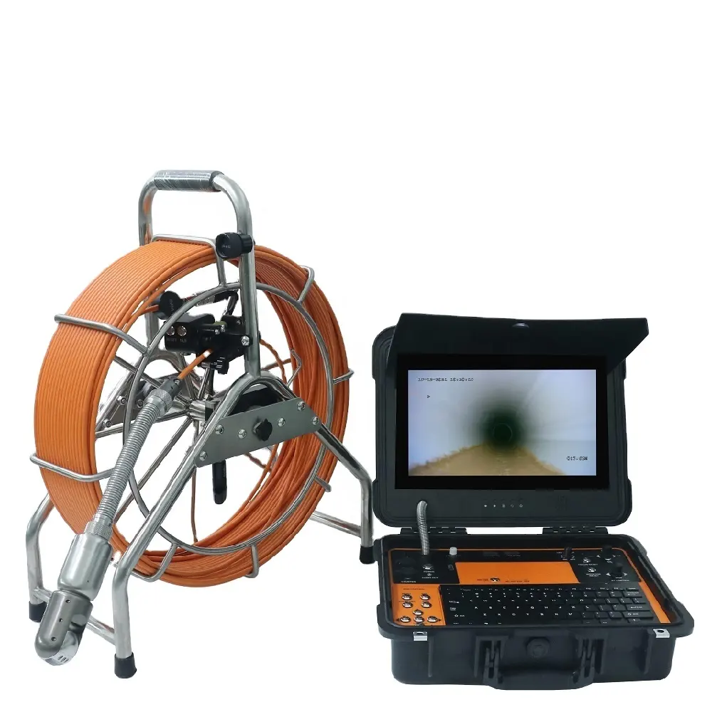 Vicam 50mm AHD Pan Tilt Drain Camera 13 Inch HD Screen Sewer Pipe Inspection Camera System 60m Pipe Camera