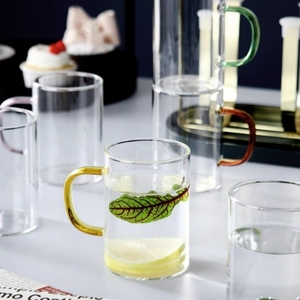 Bán buôn thăng hoa 15OZ cốc thủy tinh 450ml ánh sáng màu xanh lá cây xử lý ly khoảng trống thủy tinh ăn sáng cốc cà phê cho quà tặng giáng sinh - Product Image 2