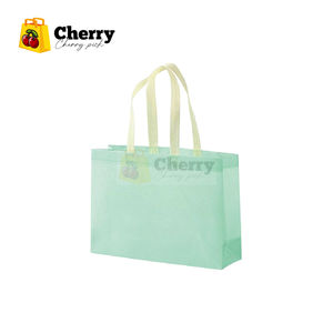 ถุงช้อปปิ้งผ้าใยสังเคราะห์35*25*10ซม. 40*30*10ซม. 45*35*12ซม. 109สีเขียวมิ้นท์ - Product Image 1