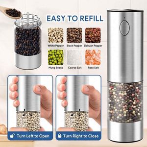 Rechargeable Eco-Friendly Electric Stainless Steel Adjustable Coarseness <b>Pepper</b> Mill Automatic Electronic Salt <b>Pepper</b> Mill Set - Product Image 3