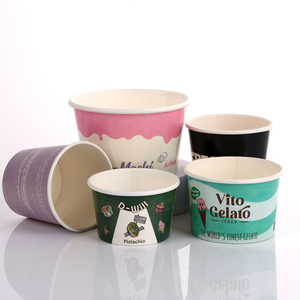 Custom Logo Eco-Friendly Single Wall <b>Ice</b> <b>Cream</b> <b>Cups</b> with Paper Lid in 3oz-24oz Sizes - Product Image 3