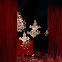 Rideau décoratif de luxe moderne en velours pour mariage, premier anniversaire de bébé, fiançailles, fond rouge, décoration XWLC Royal Diamond