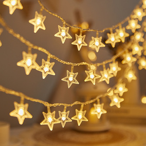 <strong>LED</strong> <strong>Star</strong> String Lights Outdoor Christmas Decoration Fairy Light Strip for Camping Patio Party Wedding Bedroom Holiday Atmosphere - Product Image 1