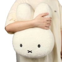 Peluche Miffy aux yeux noirs, adorable poupée, coussin de lit Kawaii, coussin de canapé doux et confortable, cadeau pour fille et garçon
