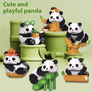 Wholesale Plastic Puzzle Assembly Toys Tiny Particle Gifts China Panda Flower Building <strong>Blocks</strong> 1:8 Scale Model Toy - Product Image 1