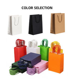 ถุงกระดาษสีน้ำตาลกลางแบบเป็นมิตรกับสิ่งแวดล้อม ถุงของขวัญกระดาษแบบกำหนดเอง ถุงจัดส่งแบบหูหิ้วแบน พร้อมโลโก้ - Product Image 5