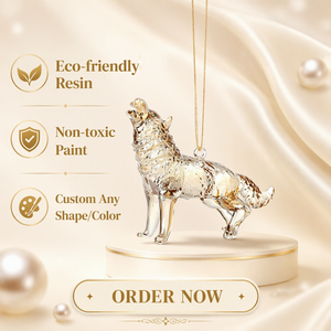 Ornamenti Personalizzati in Resina Trasparente a Forma di <span class=keywords><strong>Lupo</strong></span>, Scultura 3D Decorativa per Souvenir di Eventi, Ciondolo Trasparente - Product Image 4