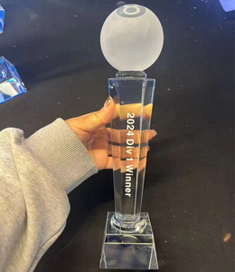 Trophée de haute qualité en verre en forme de boule de cristal pour le tennis de table, le golf, le basketball, le football, le billard - Product Image 2