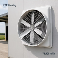 Ventilateur de ventilation en fibre de verre résistant à la corrosion, ventilateur FRP avec 6 pales en alliage et moteur BLDC pour bâtiments agricoles