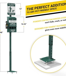<span class=keywords><strong>Mini</strong></span> metallo Pet Waste Station con triplo deposito di cane sacchetto di cacca Dispenser e segno di giardinaggio forniture tra cui cani sacchetti di cacca - Product Image 5