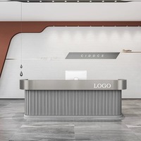 Bureau d'accueil rétro simple pour salons de beauté, cliniques médicales/dentaires, écoles/hôpitaux, en bois