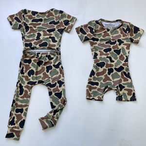 Pigiama mimetico all'ingrosso per neonati con cerniera, in fibra di bambù, coordinato per la famiglia, personalizzabile con logo, pronto per la spedizione (RTS) - Product Image 3