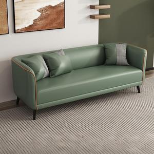 Sofá Doble de Cuero de Lujo Moderno Personalizado con Relleno de Esponja y Tela Sintética de PU para Sala de Estar o Diseño de Sofá de Hotel - Product Image 4