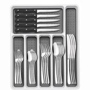 Cutlery Luxury 49pcs Home Organizer Silver Color Handle Fork Knife And Spoon Set Flatware Sets Stainless Steel Gold Cutlery For Wedding