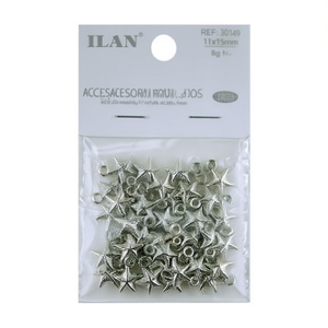 Ciondoli a Stella in Metallo ILAN 11x15mm Placcati Argento Bianco per Creazione Gioielli e Accessori - Product Image 2