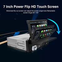Radio para Auto Rhythm de 7 Pulgadas con Pantalla Táctil HD Retráctil, CarPlay con Cable Universal, Android Auto, Mirror Link, GPS Integrado y USB