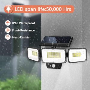 Lampe solaire murale extérieure, batterie 1800mAh, 181 LED, détecteur de mouvement, lampe de sécurité, 3 modes, IP65, étanche, lampe de jardin - Product Image 1