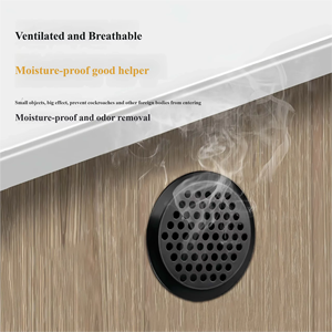 ช่องระบายอากาศตู้สแตนเลสสีเงินจากโรงงานโดยตรง, ฝาครอบช่องระบายอากาศทรงกลมสำหรับตู้เสื้อผ้าตู้รองเท้า - Product Image 3